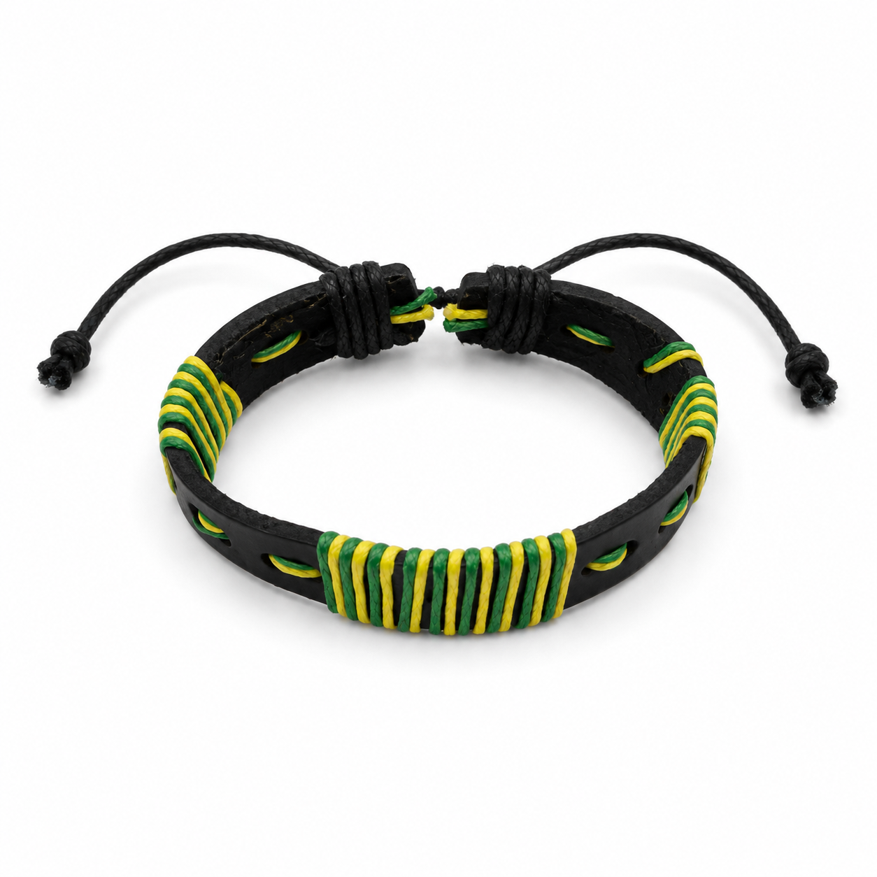 Jamaican Leather Wrap Bracelet
