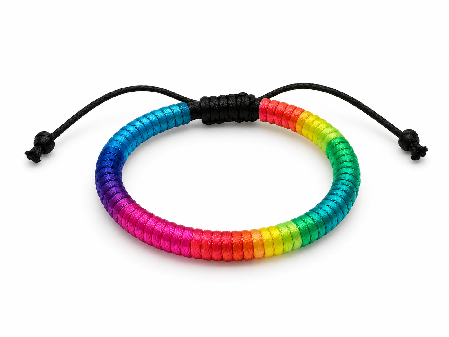 Rainbow Wrapped Cord Bracelet