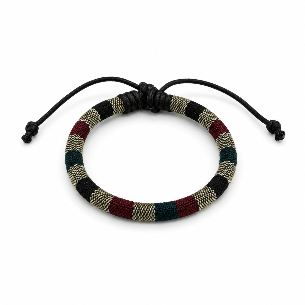Striped Woven Fabric Cord Bracelet