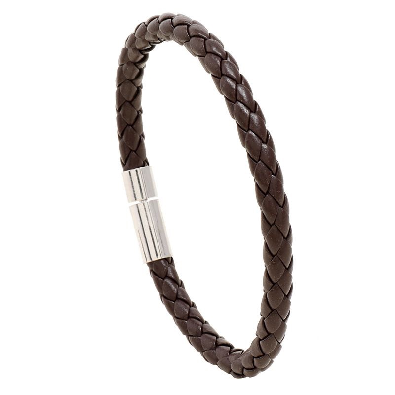 Braided Leather Bracelet Brown