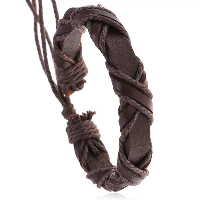 Rustic Cross Wrap Leather Bracelet