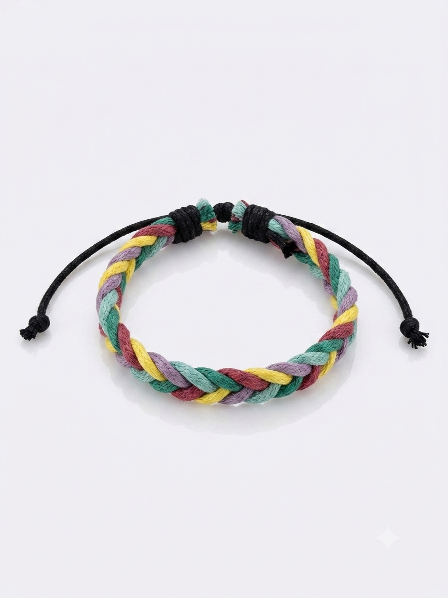 Bohemian Multicolor Braided Rope Bracelet